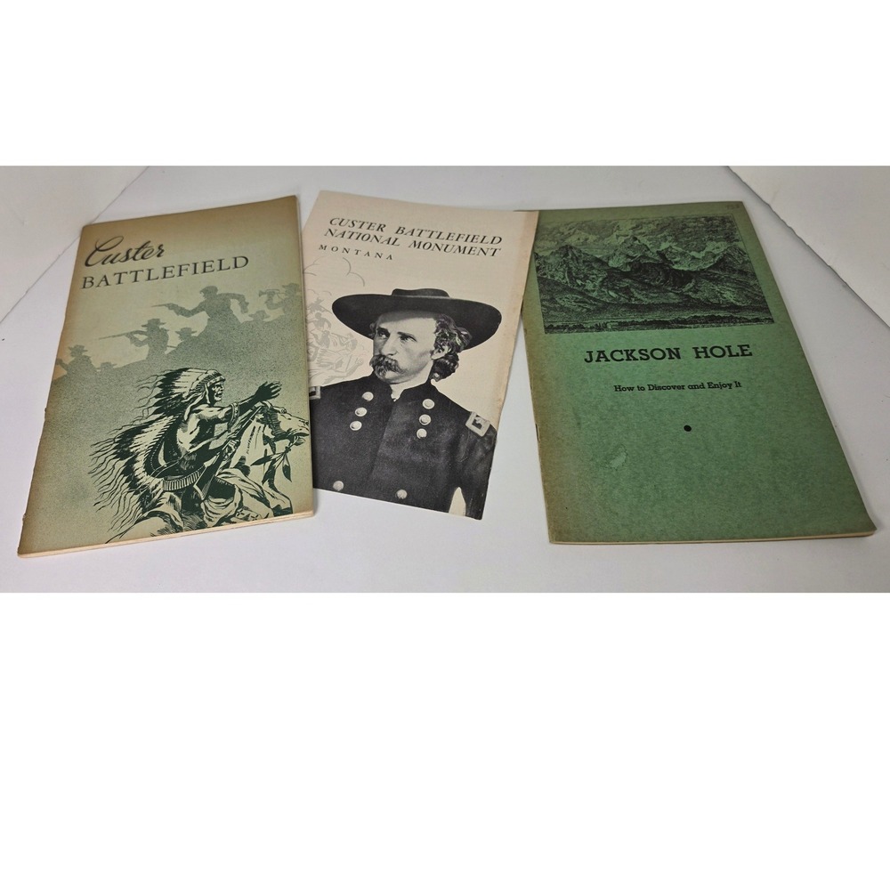 Vintage 1949 Custer Battlefield National Park Handbook Jackson Hole Booklet Set